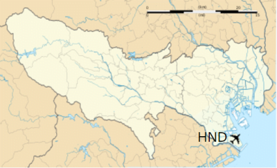 羽田機場跟東京的相對位置